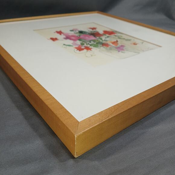 Original Watercolor Painting Floral Still Life Signed Gladys Keys 19x17" Frame - Picture 5 of 6